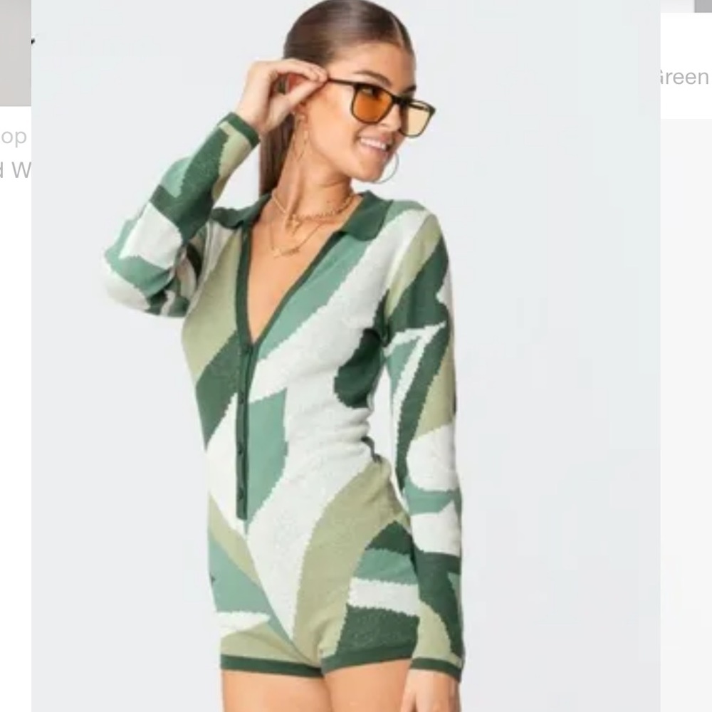 Edikted Renee Geometric Knitted Romper